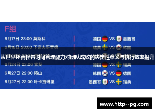 从世界杯赛程看时间管理能力对团队成败的决定性意义与执行效率提升